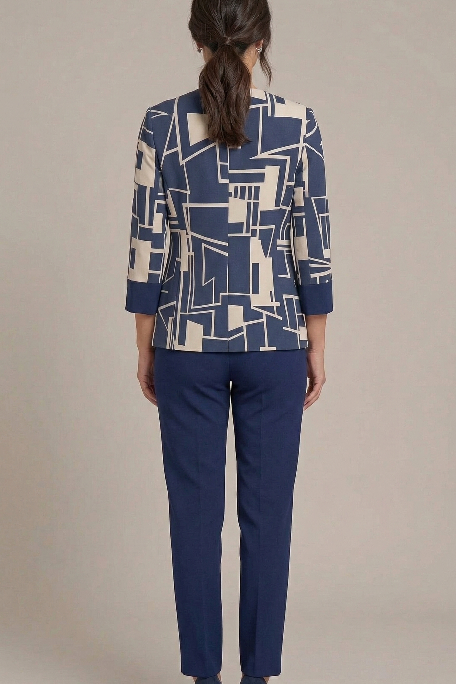 tailleur 3 pz giacca fantasia GRILLO BLU MARICLA 