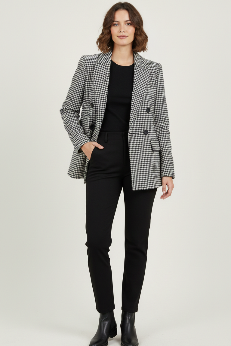 Blazer Doppiopetto con Trama a Micro-Pattern LOBELIA BLU MARICLA 
