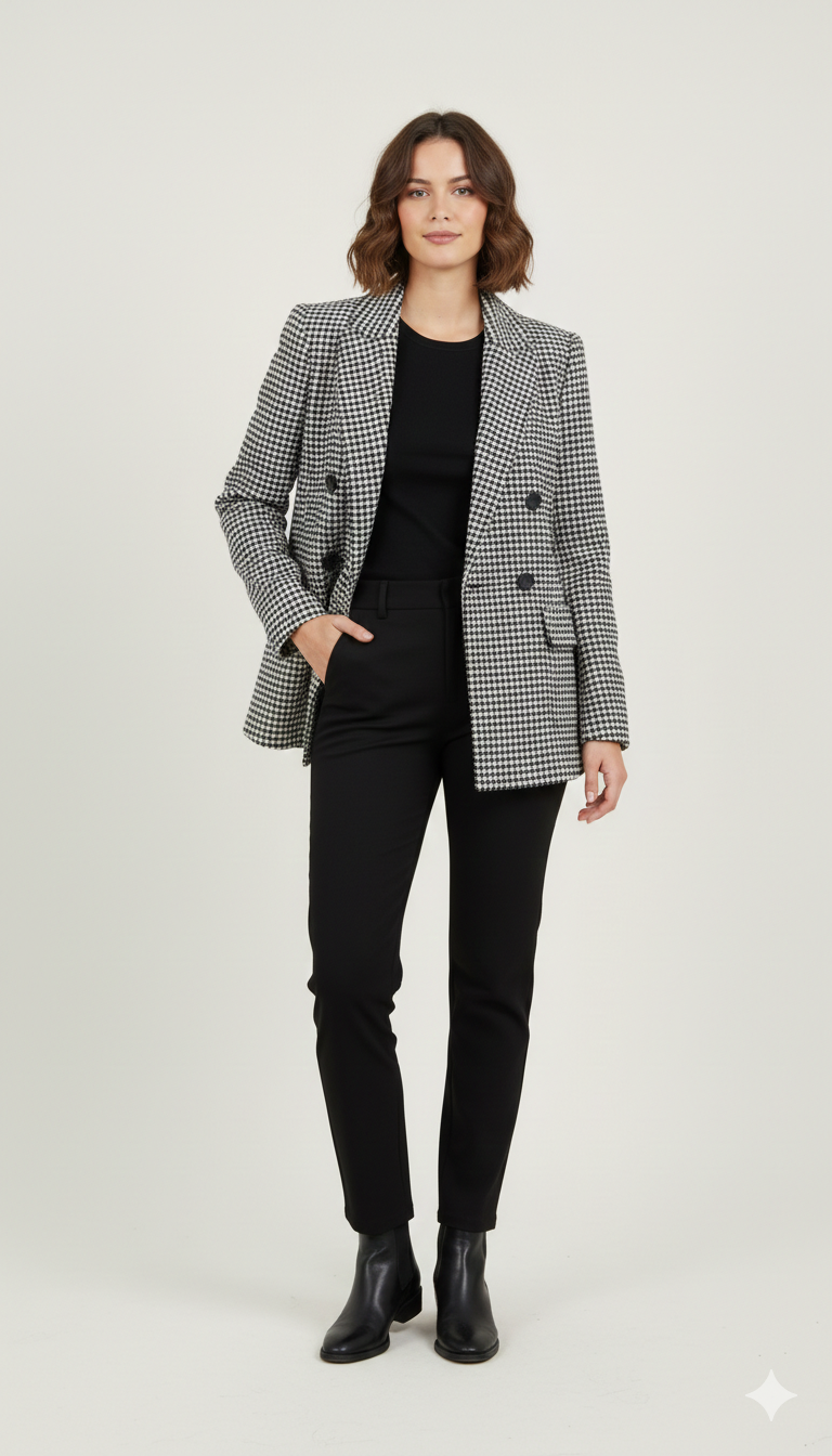 Blazer Doppiopetto con Trama a Micro-Pattern LOBELIA BLU MARICLA 