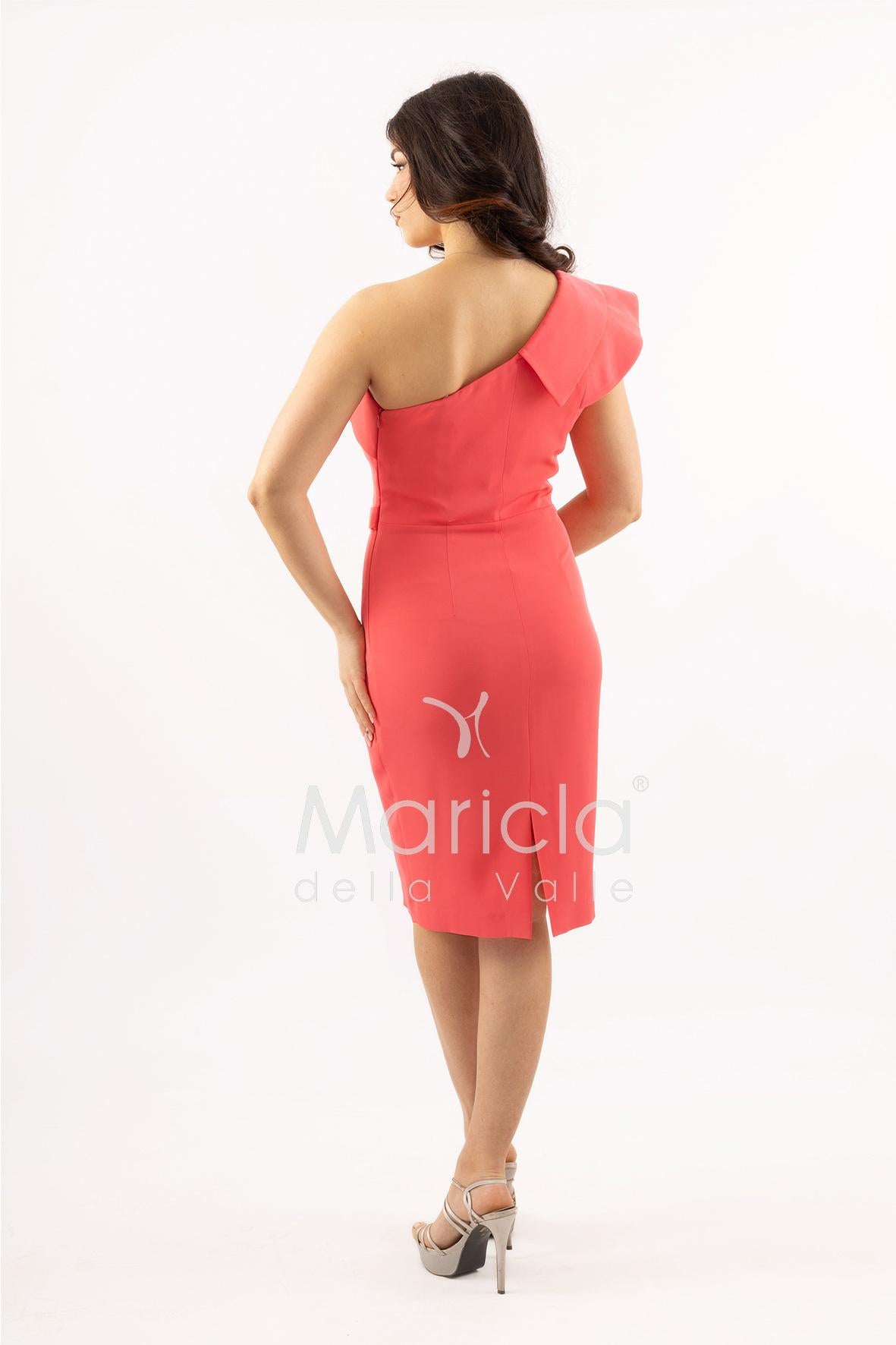 abito midi monospalla cintura gioiello SH841AC CORALLO SHARON 
