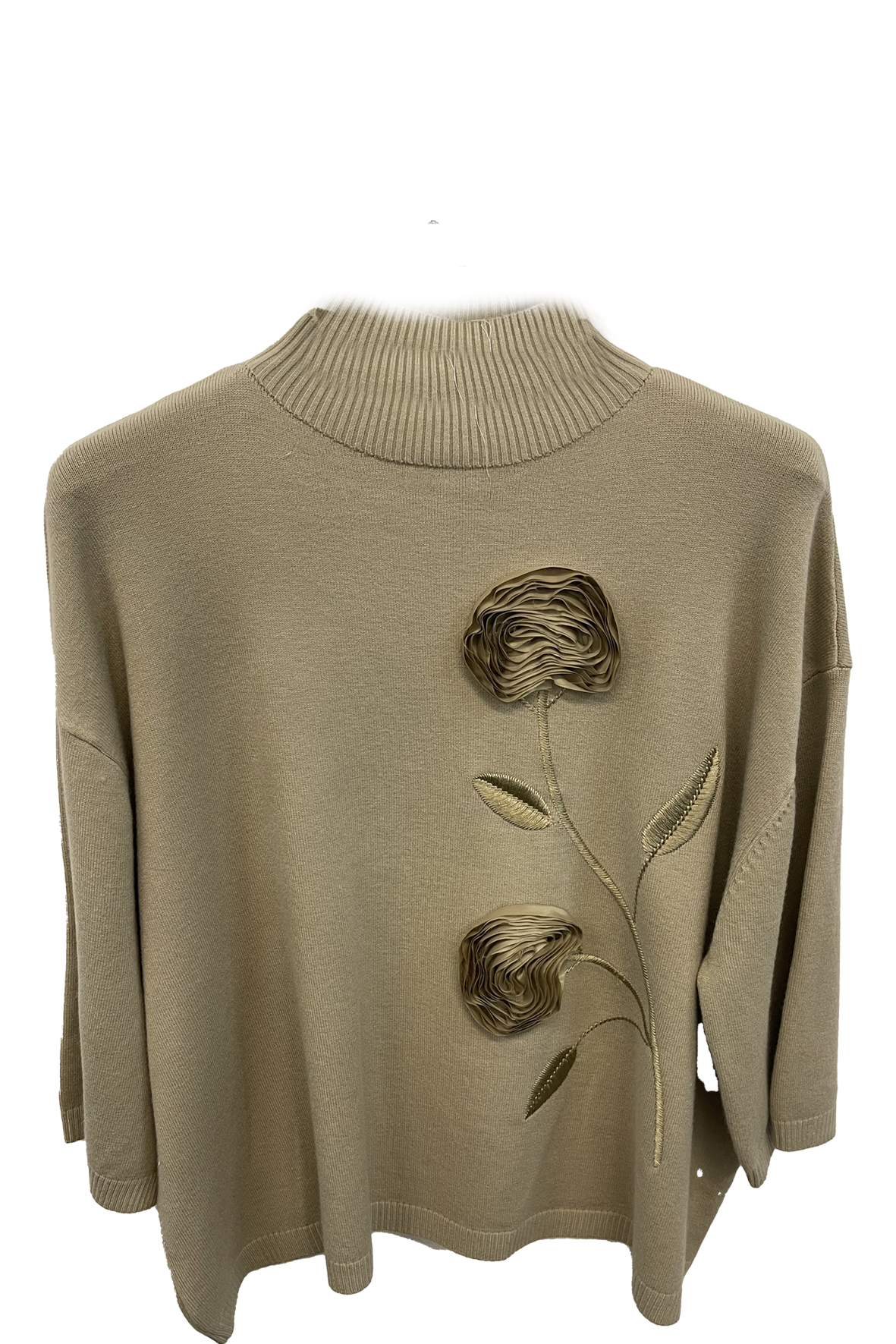 maglia vulcano con fiore A26IMP1763 BEIGE MARICLA 