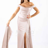 abito lungo con strass ALC04 CHAMPAGNE MARICLA ELEGANCE 