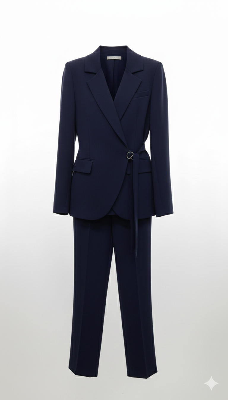 tailleur con giacca incrocio LIBERTY BLU MARICLA 