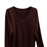 Maglia tinta unita con profili chevron RF1075 AMARONE MARICLA 