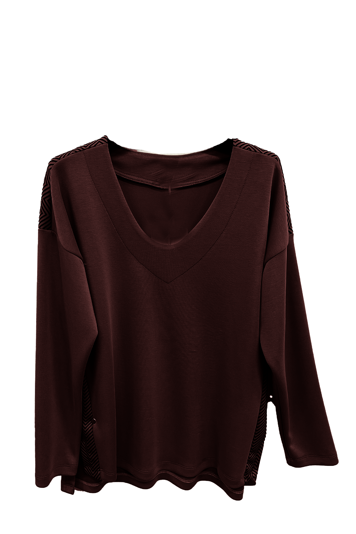 Maglia tinta unita con profili chevron RF1075 AMARONE MARICLA 