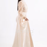Abito sirena con corpetto ricamato e drappeggio al lato FP512352 CHAMPAGNE MARICLA ELEGANCE 