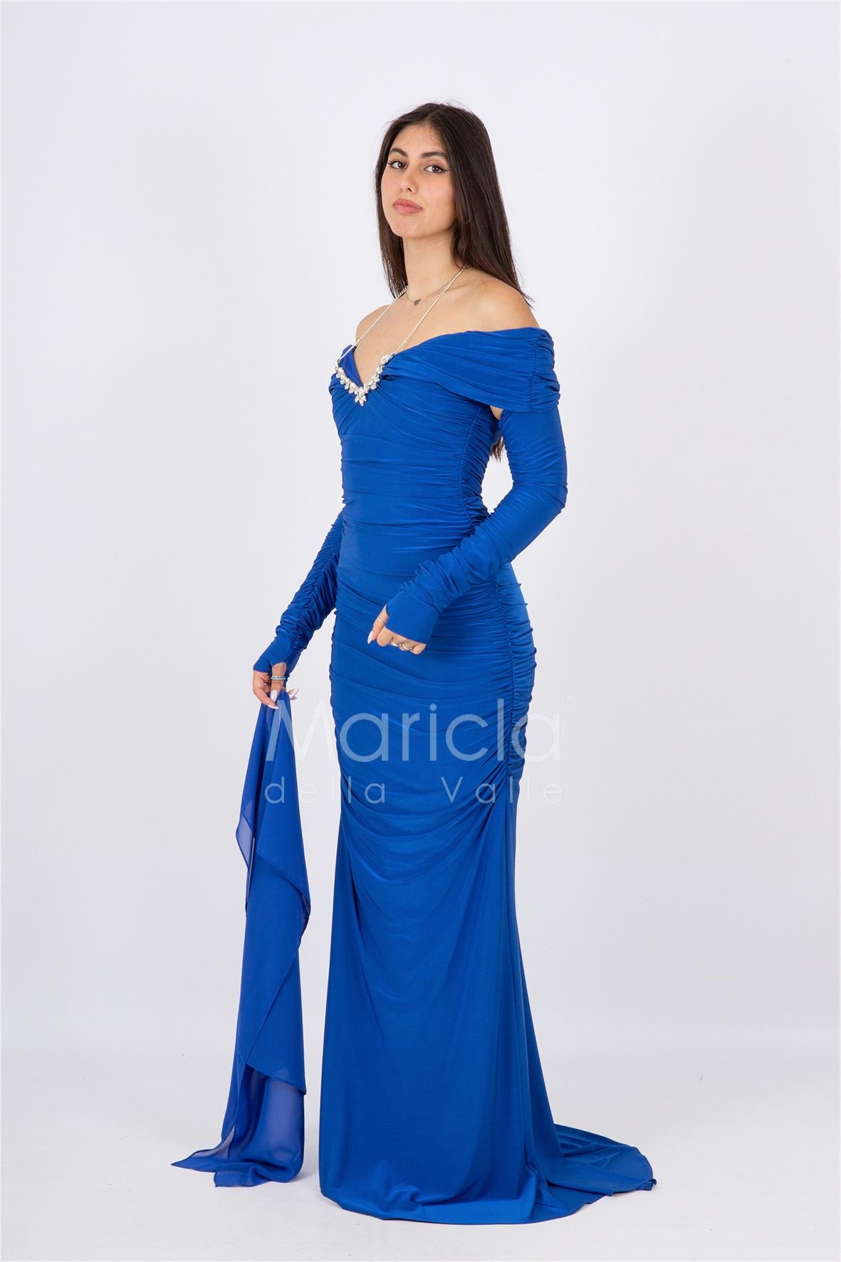 abito arricciato collana gioiello CAR58182 ROYAL MARICLA ELEGANCE 