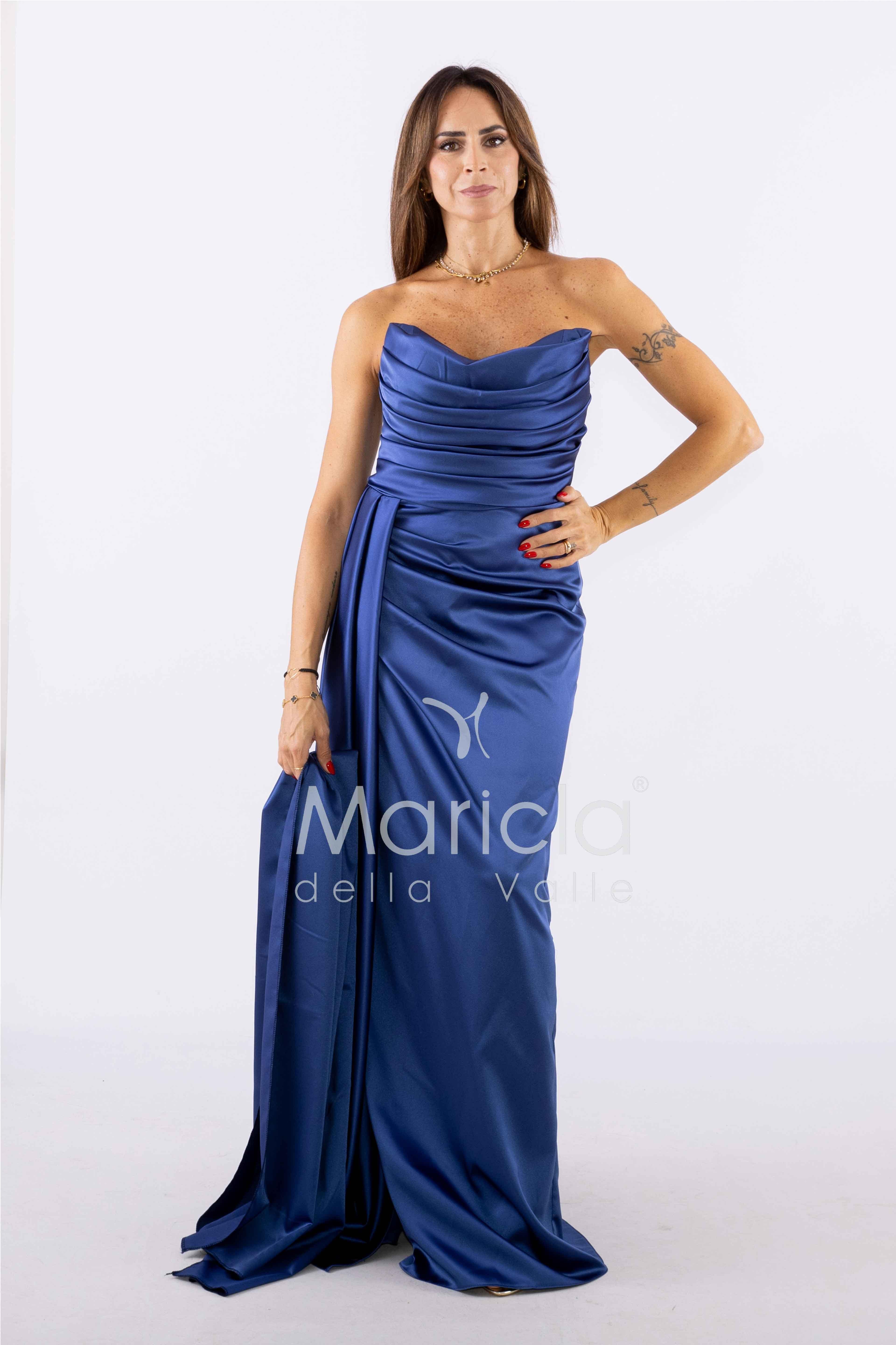 abito lungo drappeggio seno FI80008 TAMPONE MARICLA ELEGANCE 
