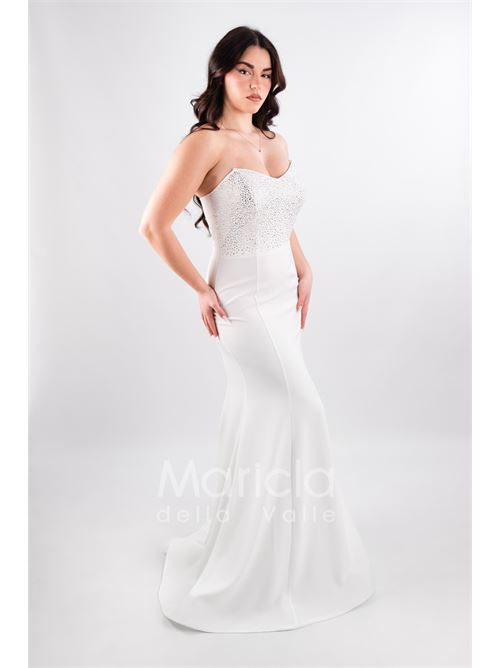 abito corpetto in strass SHARON | SH511BIANCO