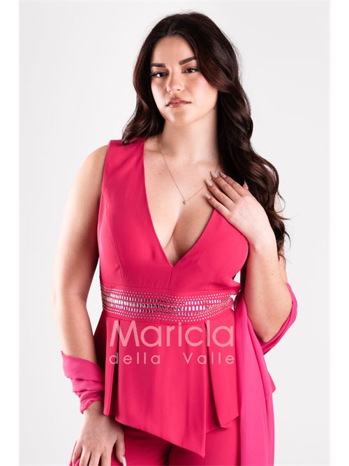 tuta baschina con strass SHARON | SH606FUCSIA