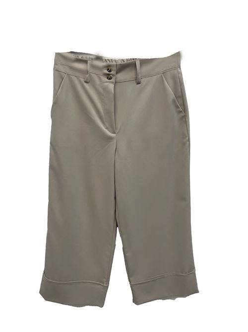 pantalone capri con risvolto ed elastico MARICLA | DB10218BEIGE