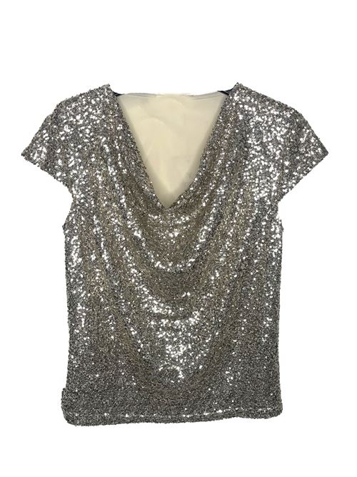 maglia casacca paiette MARICLA | DB10291CHAMPAGNE