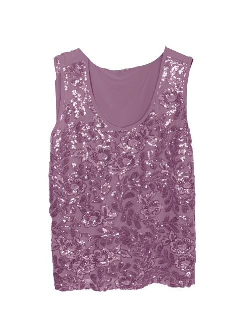 canotta spalla larga paiette MARICLA | DB10327ROSA