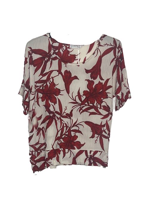 maglia fiori goffrata MARICLA | GR789PEROSSO