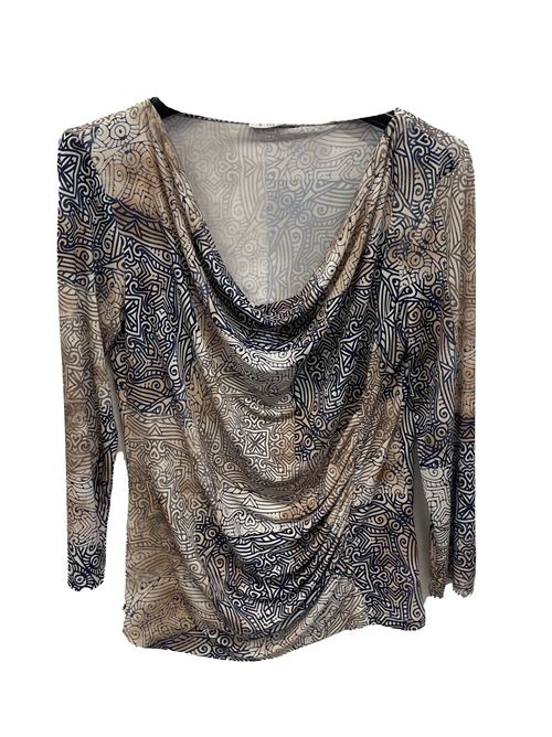 maglia arriccio laterale manica 3/4 MARICLA | GR837PEBLU
