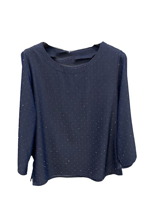 maglia strass chambray MARICLA | MS11589BLU