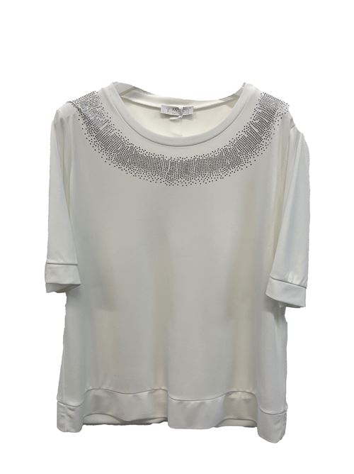 Maglia t-shirt con strass MARICLA | RF109PANNA