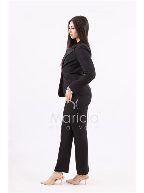 Tailleur con collo in paillettes MARICLA | ROMI3864NERO